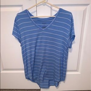 Blue and white stripped t shirt